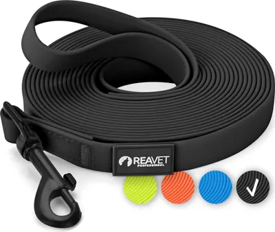 Produktbild von REAVET Schleppleine 5m Schwarz - Kontrollierter Freilauf & Hohe Zugkraft