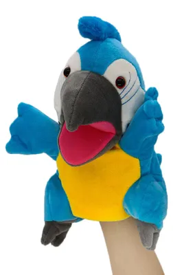 Produktbild von Handpuppe Papagei aus Plüsch, realistisch, ca. 25 cm, für Kinder