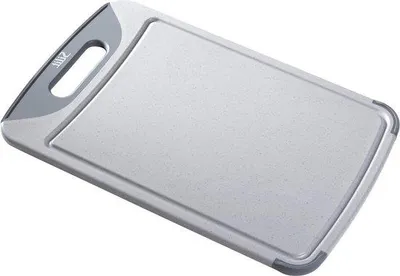 Obrázek produktu pro Plastová krájecí deska o rozměrech 38 x 25 cm s odkapávacími drážkami a rukojetí – odolná krájecí deska do kuchyně