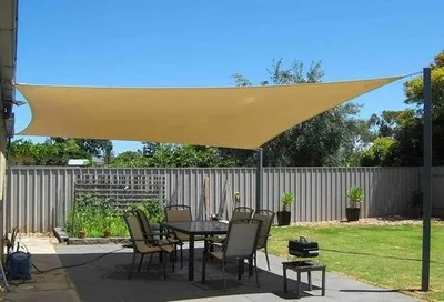 Produktbild von Rechteckige Markise (2 x 3 m), rechteckige Terrassenmarkise, Sonnenschutzgewebe für den Außenbereich, wasserdichte Markise für Terrasse, Garten, Rasen – Khaki – 2 x 3 m