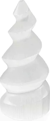 Produktbild von Selenit Spiral Turm 10cm Handgeschnitzter Spiralturm für Meditation und Heilung