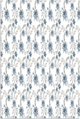 Produktbild von MuchoWow® Poster Blumen - Muster - Blau 40x60 cm - Plakate für die Wand - Poster Babyzimmer
