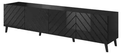 Zdjęcie produktu dla Szafka RTV ABETO 200x42x52 czarny połysk