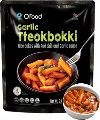 Zdjęcie produktu dla Tteokbokki Garlic koreańskie kluski ryżowe z czosnkiem 260g