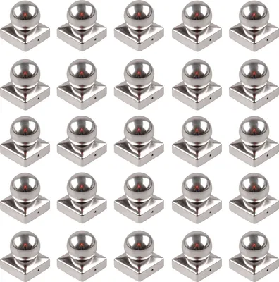 Produktbild von 25x Pfostenkappe Edelstahl 121 mm Kugel Abdeckkappe für Pfosten 12 x 12 cm
