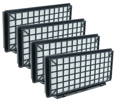 Produktbild von vhbw 4x Staubsaugerfilter kompatibel mit Siemens VSZ6254101, VSZ6254401, VSZ62545GB01, VSZ6254403, VSZ6254103 Staubsauger - HEPA-Filter Schwarz Weiß