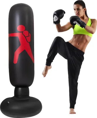 Image de Sac de boxe d'entraînement de 160 cm avec pompe, sac gonflable pour l'entraînement de boxe et la libération du stress