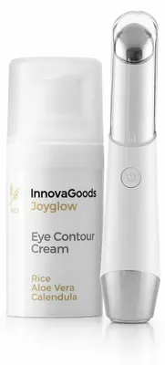 Obrázok produktu pre Sada na masáž očí proti starnutiu s fototerapiou a termoterapiou a očný krém Rice Joyglow 15 ml InnovaGoods