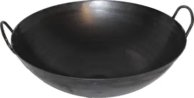 Produktbild von Wokpfanne 36 cm mit Handgriffen - Runde Boden für Gas und Gastronomie