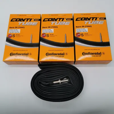 Produktbild von 3 x Continental Schlauch 28 Zoll 700c | 700X20/23/25-622C Race | SV Ventil 42mm | Sclaverand Presta französisches Ventil | Conti Tube Fahrradschlauch
