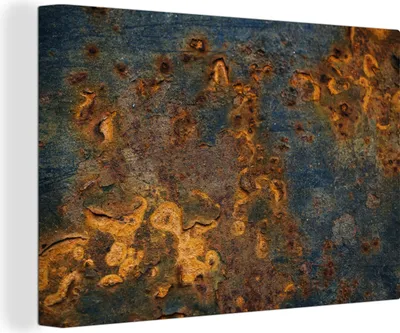 Produktbild von OneMillionCanvasses® - Leinwandbilder - 140x90 cm, Gold - Rost - Stahl, Wandbilder Kunstdruck Wanddekoration - Foto auf Leinwand - Gemälde auf Holzrahmen
