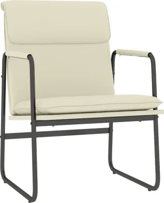 Zdjęcie produktu dla vidaXL Fotel wypoczynkowy kremowy 55x64x80 cm imitacja skóry