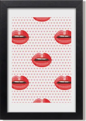 Produktbild von Bild 20x30 MDF-Rahmen, Wandkunst Rote Lippen