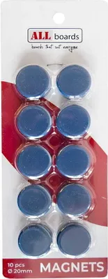 Obrázok produktu pre ALLboards MSB20/10 ALLboards Magnet blau, Kunststoff Ø 2,0 x 0,6 cm, 10 St.