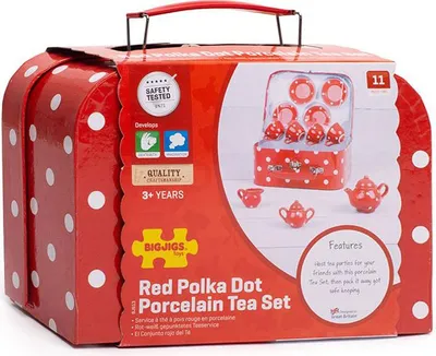 Produktbild von Bigjigs Toys Rot gepunktetes Teeset