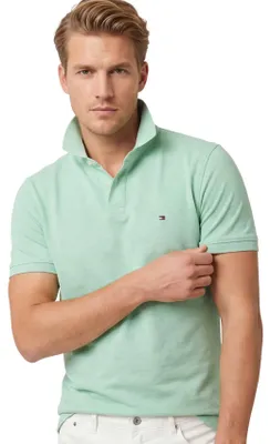Produktbild von Tommy Hilfiger Polo mintgrün normale Passform Baumwolle