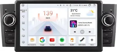 Zdjęcie produktu dla Radio samochodowe z Bluetooth i CarPlay do FIAT Grande Punto/Linea (2007–2012) – Kompatybilne z Apple i Android – System stereo z nawigacją – 4 GB RAM, 32 GB pamięci