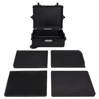 Zdjęcie produktu dla vidaXL Walizka transportowa na kółkach czarna 63x50x23 cm PP