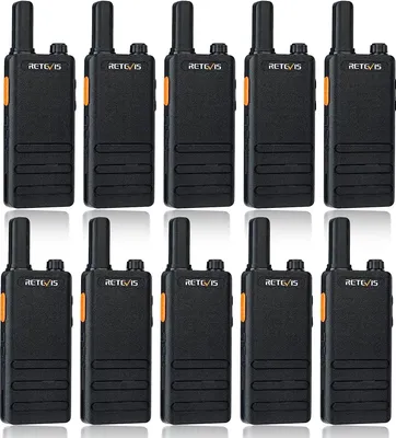 Obrázek produktu pro Retevis RT622P Radiostanice, profesionální vysílačka s dobíjecí kapacitou 1620mAh USB-C, PMR446 VOX, nouzový alarm, přenosná vysílačka pro dospělé, hotel, bezpečnost (10 kusů, černá)