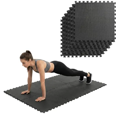 Zdjęcie produktu dla Mata ochronna do ćwiczeń treningu puzzle na podłogę fitness 180x120 cm z pianki 6 szt. FUNFIT
