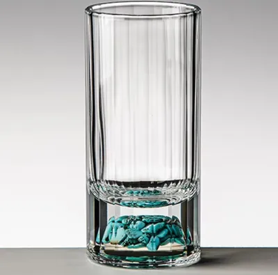 Obrázek produktu pro Křišťálová sklenice s tyrkysovými kamínky - 100ml KP35403