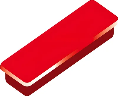 Produktbild von Alco Haftmagnet 13x40x7mm rot 10 Stück