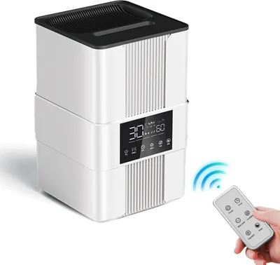 Image de Humidificateur pour chambre à coucher – Réservoir de 3,5 L à remplissage par le haut, vapeur froide, flamme simulée, 3 modes, arrêt automatique, télécommande pour la maison et la chambre de bébé
