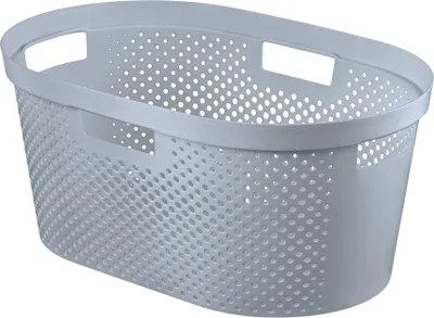 Produktbild von Curver INFINITY Wäschekorb mit Lochmuster, 40 l, Grau