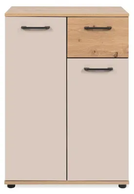 Obrázek produktu pro 2dveřová, 1zásuvková příborník v dubovém a kašmírovém provedení, šířka 60 cm - LINO