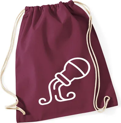 Produktbild von Huuraa Turnbeutel Wassermann Sternzeichen Symbol 12 Liter Burgundy Baumwolle Rucksack Geschenkidee