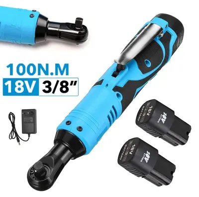 Obrázek produktu pro Akumulátorový rázový šroubovák - Elektrický ráčnový šroubovák - 18 V - 3/8 palce (0,95 cm) - Úhlová hlava - Dobíjecí - Baterie C-2