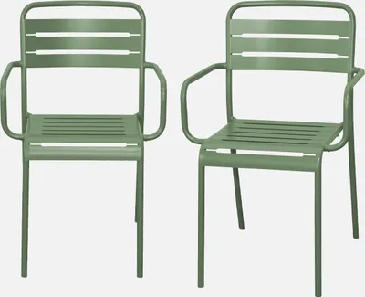 Immagine prodotto di Set 2 sedie da giardino bistrot in acciaio, Verde