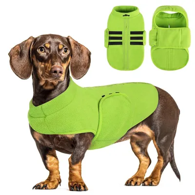 Produktbild von Hundepullover Fleece Weste Winter Warm Grün XL