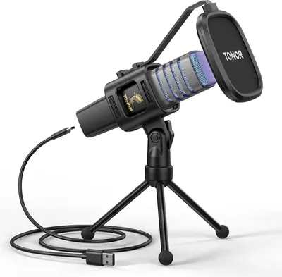 Produktbild von RGB Gaming USB Mikrofon für PC, Streaming & Podcasting, Nierencharakteristik Kondensator Mic Set mit Ständer, für YouTube, Konferenzen,Singen, PS4/PS5