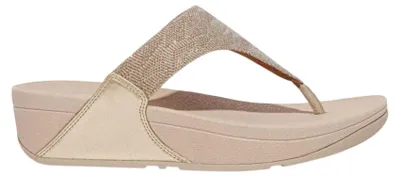 Immagine prodotto di FitFlop - Sandali "Lulu" con glitter e tacco a zeppa, modello da donna, infradito GT48058 (taglia 41 EU), color rosa oro, Immagine generata dall'IA