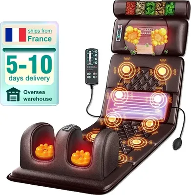 Image de Matelas de massage, fonction chauffante, vibrations électriques, 110 V-240 V, Braun, UE