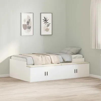 Produktbild von Maison Exclusive - Bettrahmen mit Schubladen Weiß 90 x 200 cm Holzwerkstoff