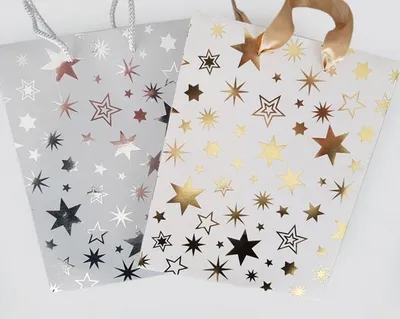 Produktbild von Geschenktasche 23x18x10cm, mit Sternen,