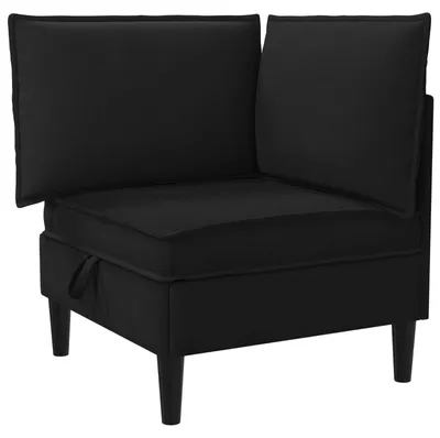 Image de Canapé d'angle vidaXL avec rangement, velours noir