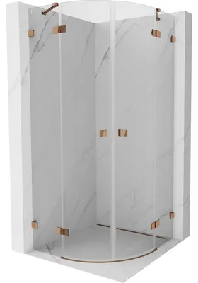 Obrázek produktu pro Mexen Lunar sprchový kout čtvrtkruhový otočný 100 x 100 cm, transparentní, růžové zlato - 833-100L-100P-60-00