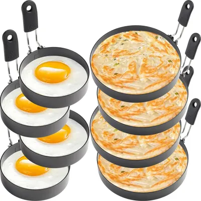 Obrázok produktu pre Sada krúžkov na vajcia z nehrdzavejúcej ocele - nepriľnavá - 2 kusy - 9 cm a 15 cm - ideálne na raňajky