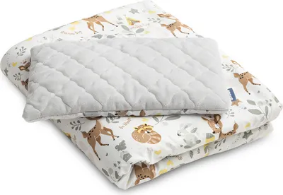 Produktbild von SENSILLO Kinder Bettwäsche Set Baby Decke Kissen Plüsch Ein Abenteuer im Wald