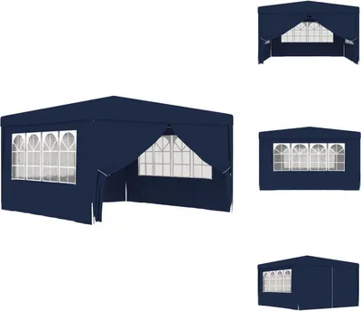 Immagine prodotto di vidaXL Tenda professionale per feste con pareti laterali 4×4 m blu 90 g/m² - Padiglioni e tende per feste