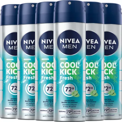 Produktbild von NIVEA Deodorant Men Cool Kick Fresh Deo Spray, 6 x 150ml