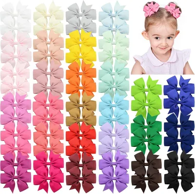 Image de 60 pinces à cheveux, fabriquées à la main, 30 couleurs, 7,5 cm, idéales pour les fêtes