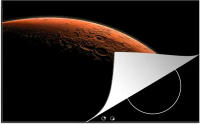 Produktbild von KitchenYeah© Herdabdeckplatte Mars - Licht - Planeten , 91x52cm, Küche Deko, Glaskeramikkochfeld Herdabdeckung, Abdeckplatte fùr Kochfeld