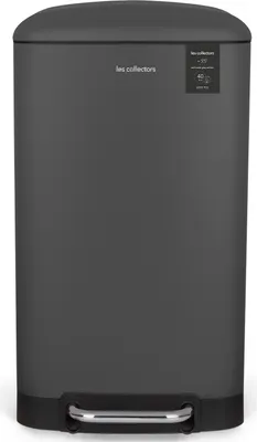 Obrázek produktu pro Kuchyňský pedálový koš Les Collectors z nerezové oceli N°831, objem 40 l, vyjímatelný vnitřní koš, elegantní design, matná povrchová úprava, tiché zavírání víka, šedý