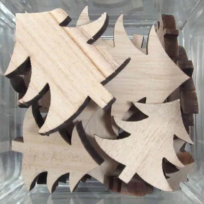Produktbild von Holz-Streudeko, 28 Bäume. Holzbaum, Tanne, Winterdeko Natur