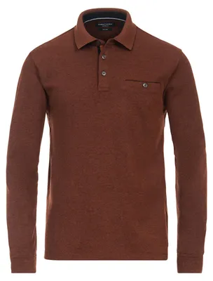 Produktbild von CasaModa XXL Langarm-Poloshirt terracotta melange