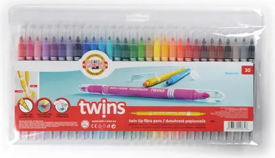 Obrázek produktu pro Koh-i-noor souprava popisovačů Twins 30 ks s dvojitým hrotem